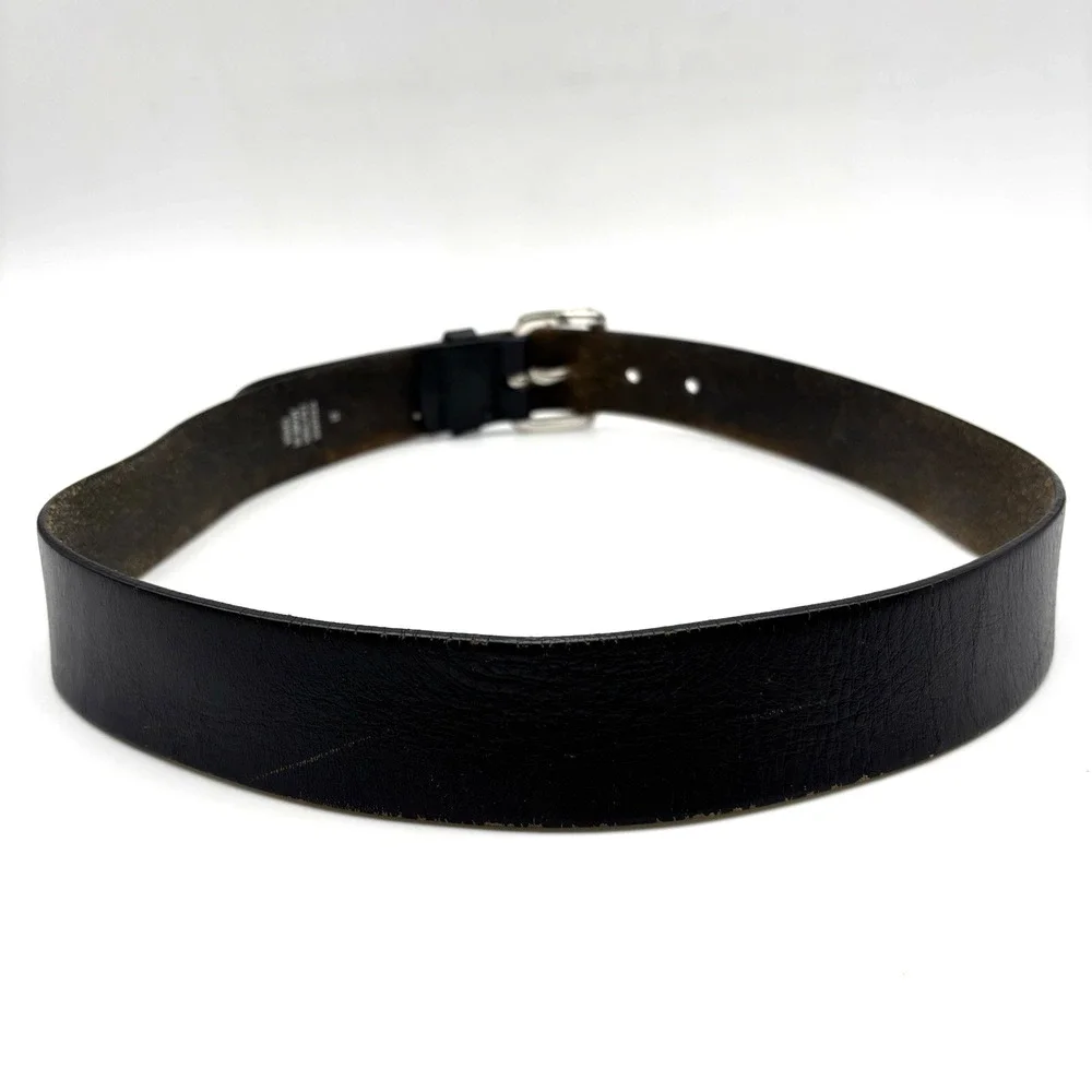 Vintage Y2K EXPRESS Black Genuine Leather Dress Belt M 31-36